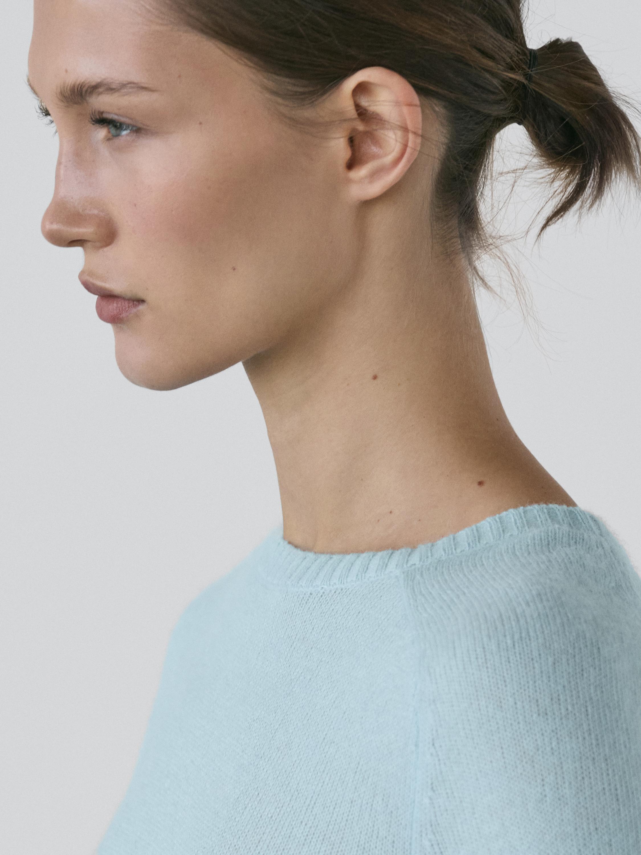 Pull manches courtes alpaga en maille